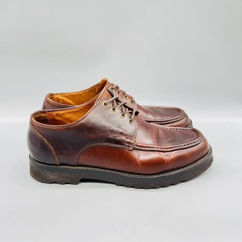 Cole Haan Shoes Mens 10 Brown Leather Lug Sole Moc Toe Casual Comfort Walking